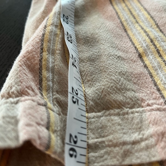 American Eagle High Waist Paperbag Wide Leg Striped Linen Blend Pants Medium - Picture 13 of 14